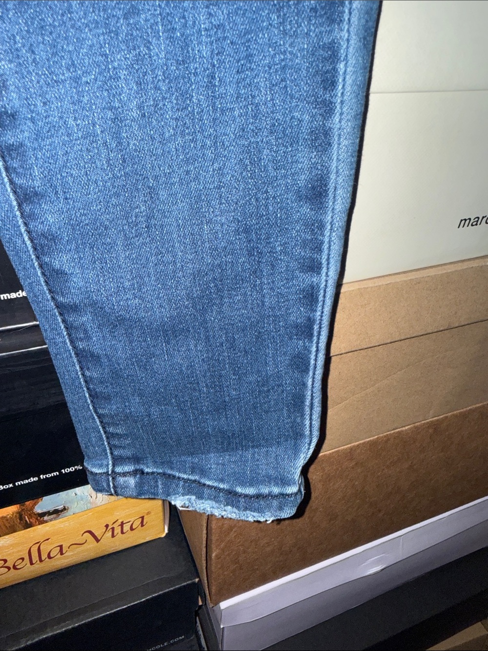 Women’s High-Rise Button-Fly Blue super Skinny Jeans - Picture 3 of 6